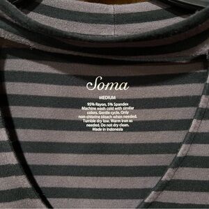Soma Black and Gray Striped Long Sleeve Tee